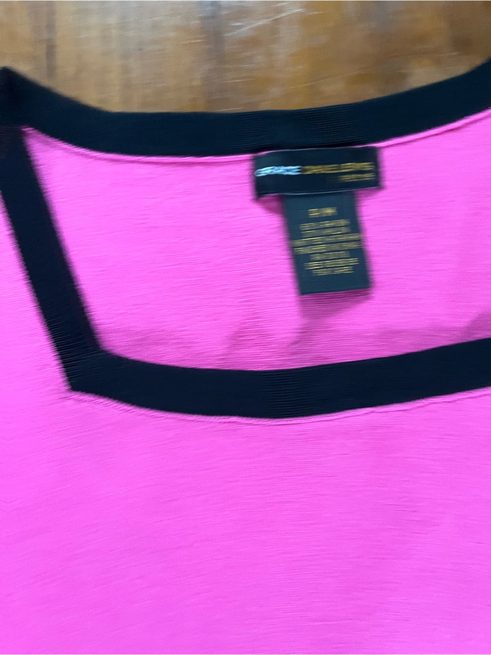 Grace Dane Lewis Women’s Pink Contrast-Trim Sleeveless Square Neck Tank PM - Picture 2 of 5